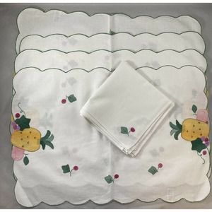 Imperial Elegance 8 Piece Pineapple Placemat/Napkin Set 100% Cotton A1-3